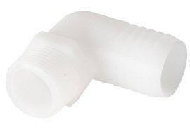 DCI 0977 1" MPT x 1" Barb Elbow Adapter, Plastic