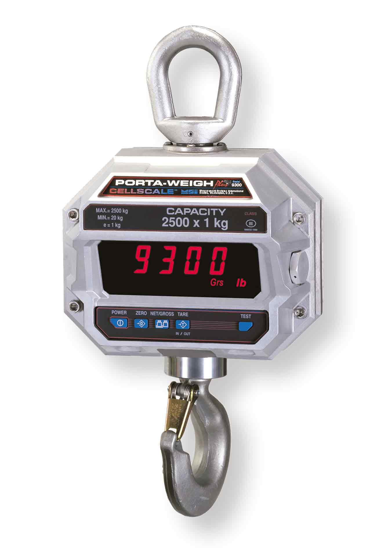 Rice Lake 138705 2000 Lb, MSI-9300 Port-A-Weigh Plus RF Crane Scale with 1 year Warranty