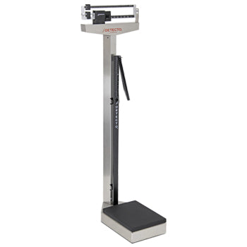 Detecto 2391S Physician's Scale, Stainless Steel, Weighbeam, 180 kg x 100 g, Height Rod