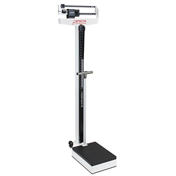 Detecto 2491 Physician's Scale, Weigh Beam, 200 kg x 100 g, Height Rod, Handpost