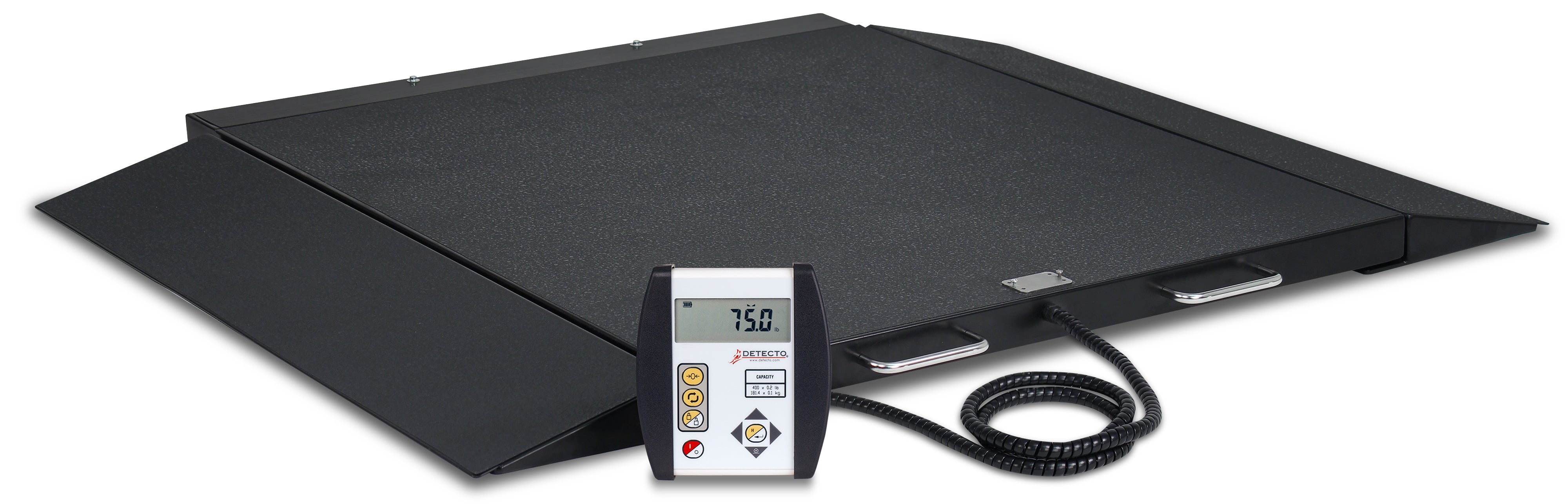 Detecto 6400 Wheelchair Scale, Portable, Digital, 1000 lb x .2 lb / 450 kg x .1 kg