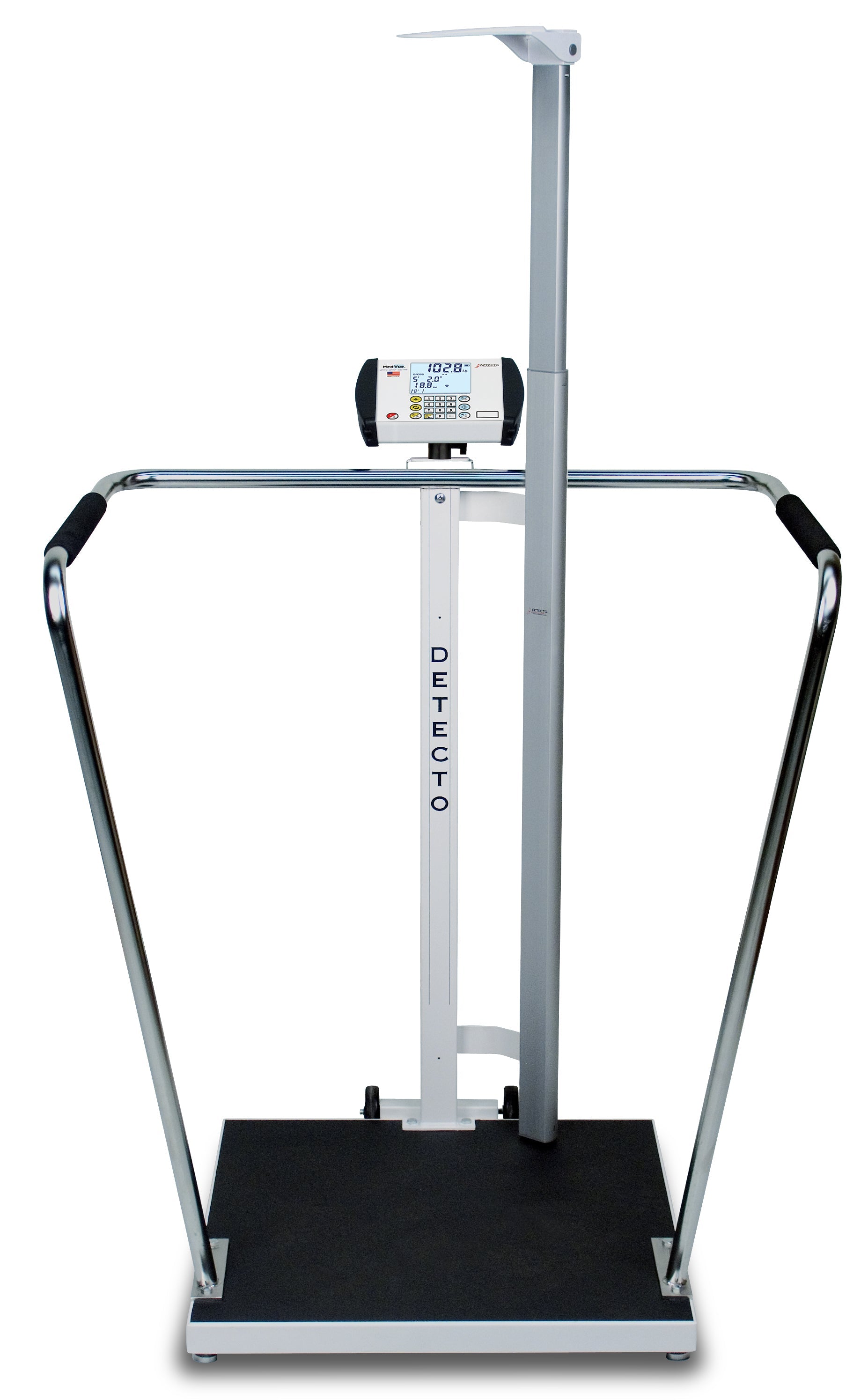 Detecto 6857DHR Bariatric Scale, Digital, 1000 lb x .2 lb / 450kg x .1 kg, 24" x 24" Platform, Digital Height Rod
