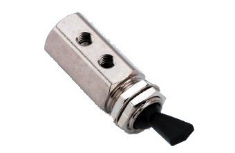 DCI 7835 Toggle Cartridge Routing Valve, On/Off, Side & Rear Ported, Black