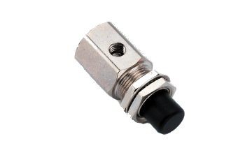 DCI 7030 Push Button Valve, Momentary, 2-Way, Normally Closed, Black