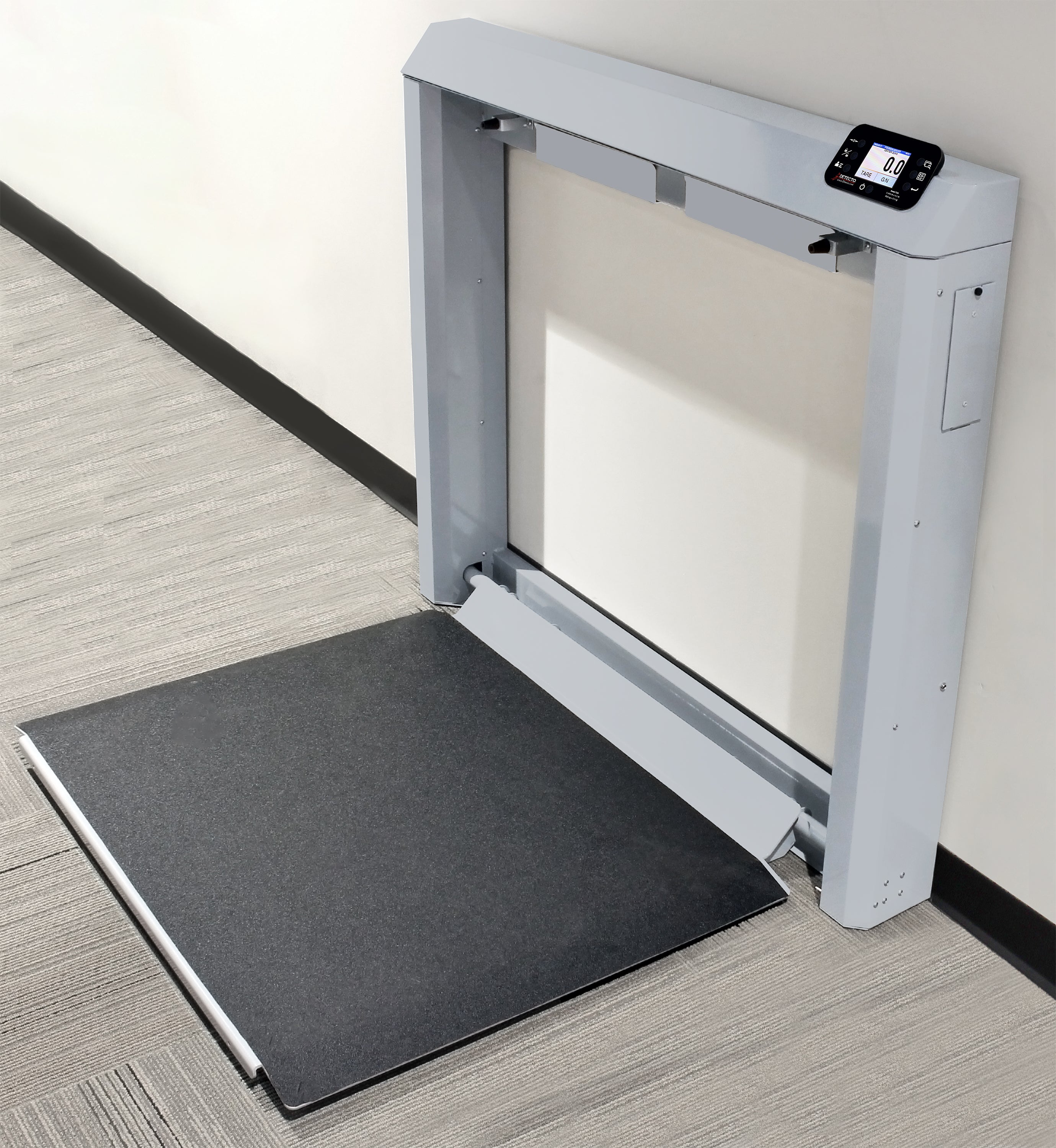 Detecto 7550-AC Wheelchair Scale, Wall Mount, w/AC Adapter, Fold Down Platform, 1000 lb x  0.2 lb