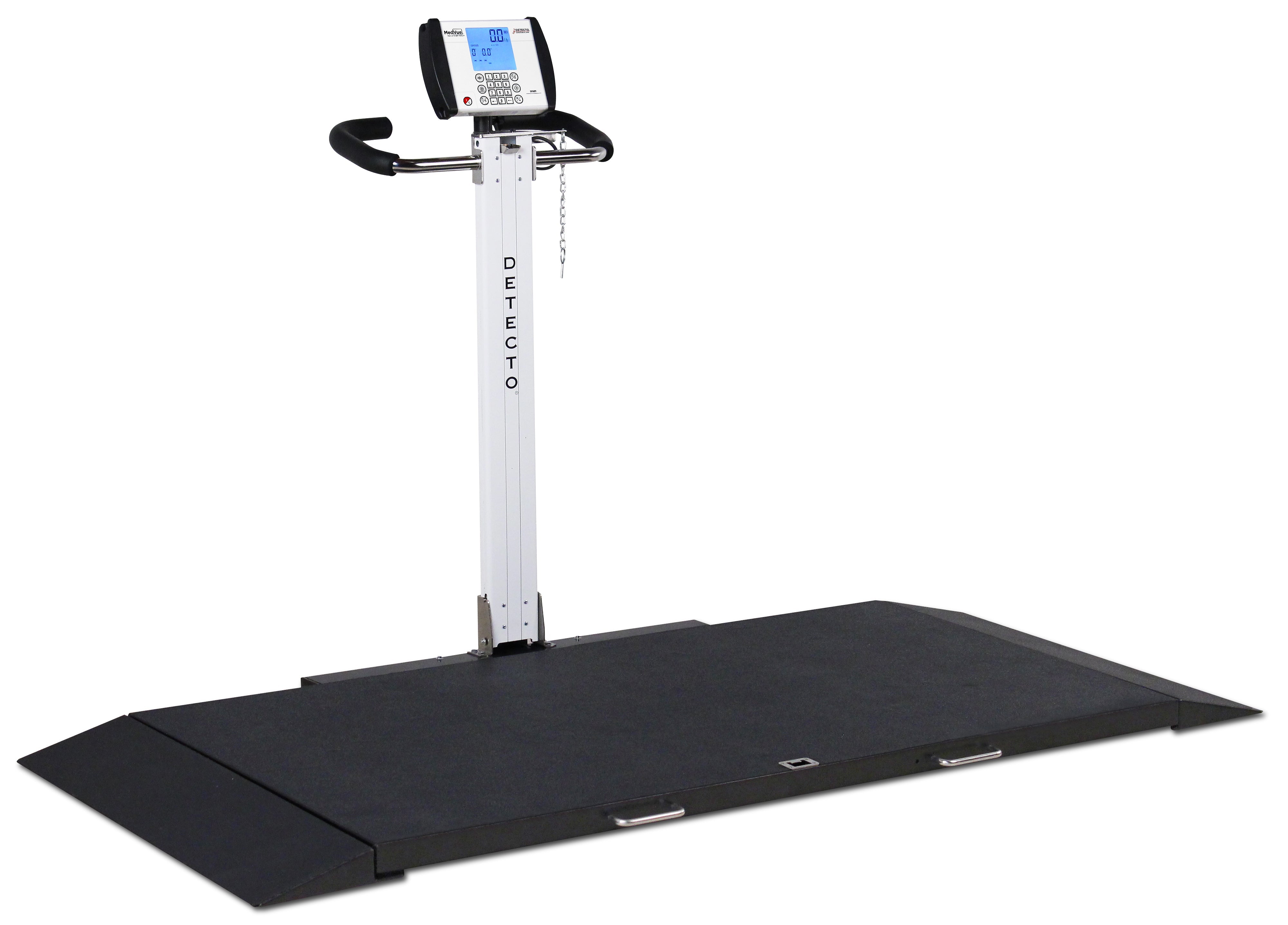 Detecto 8550 Stretcher Scale, Portable, Digital, Folding Column, 1,000 lb x .2 lb / 450 kg x .1 kg
