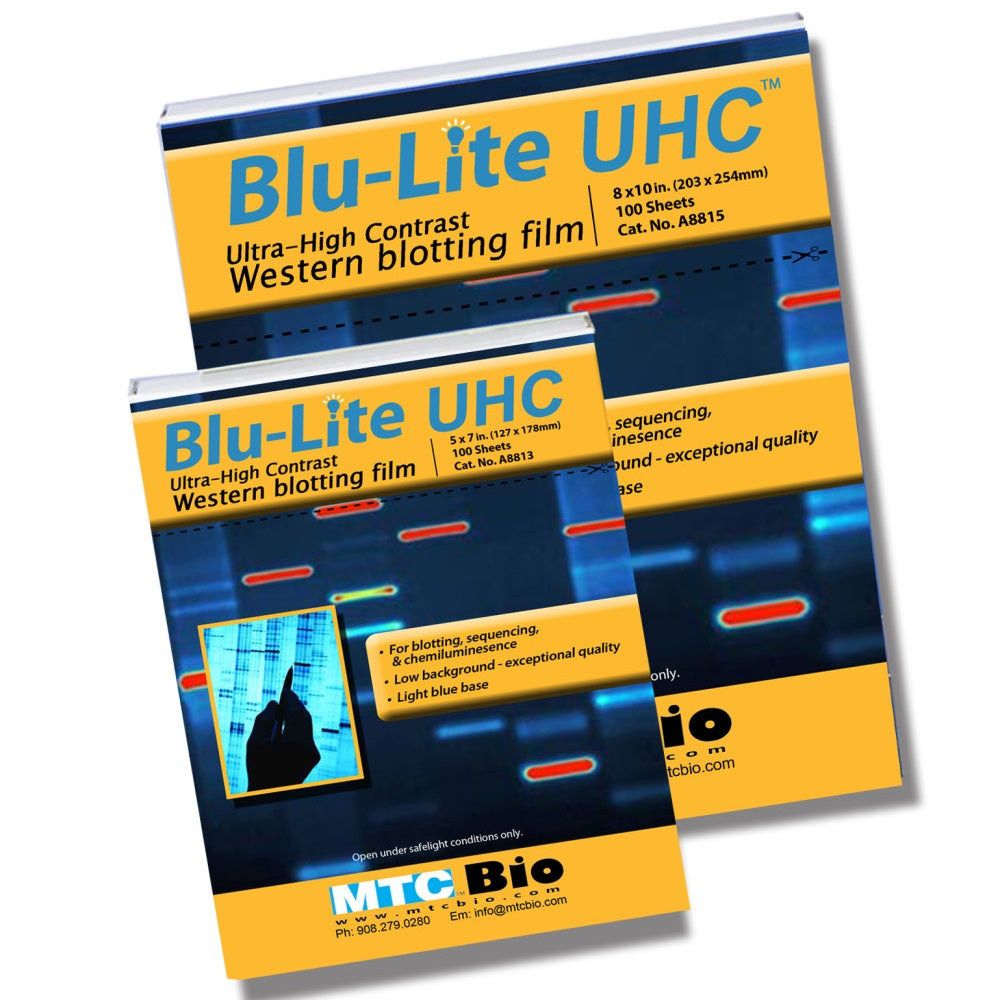 MTC Bio A8813, Blu-Lite UHC Autoradiography Film, 5x7In, 100 Sheets/Box
