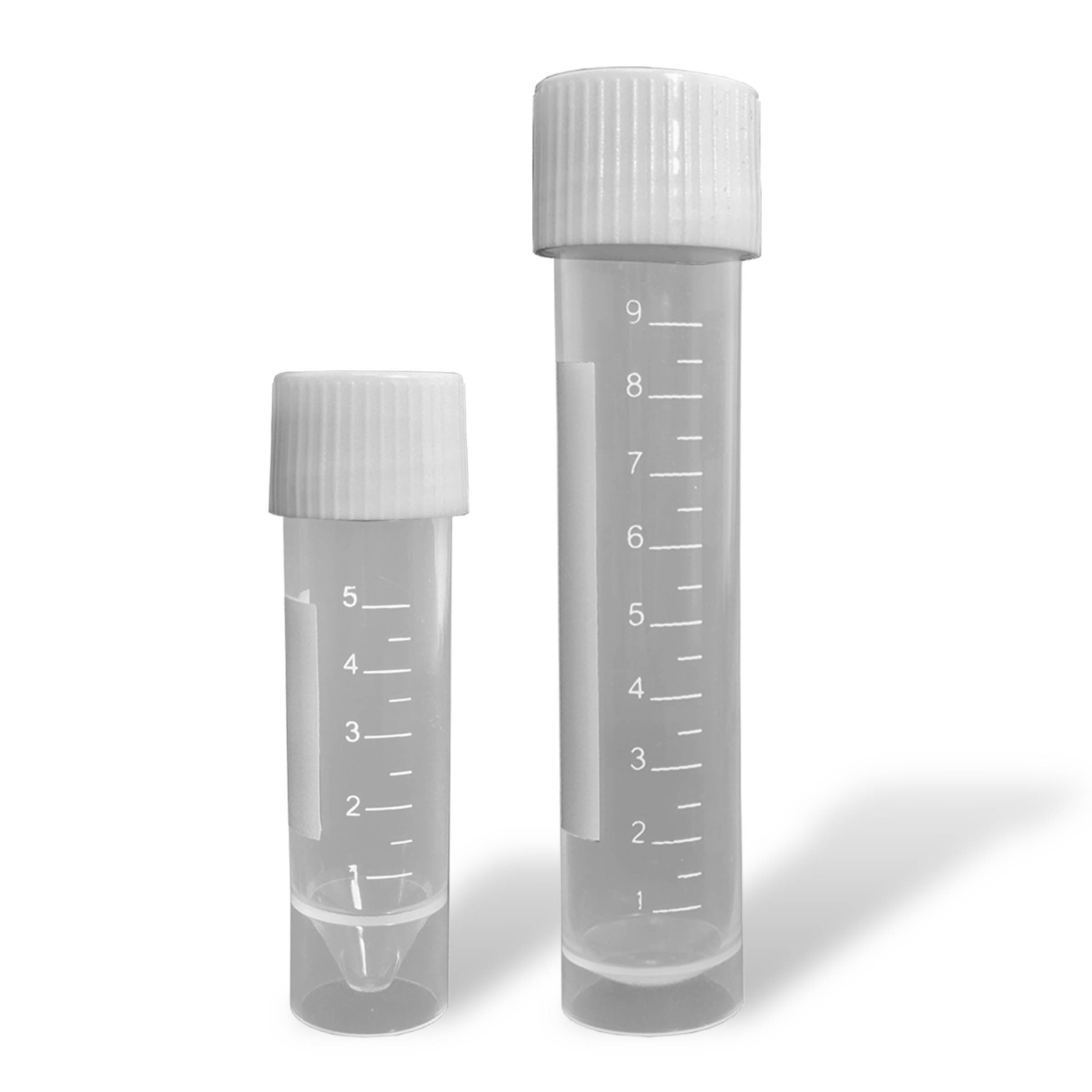 MTC Bio C1811, Transport Tube, Sterile, 16 x 60mm, 5ml, with Screw-Cap, Printed Graduations, Self-Standing, 100 Tubes Per Bag, with Caps Attached, 1000/cs