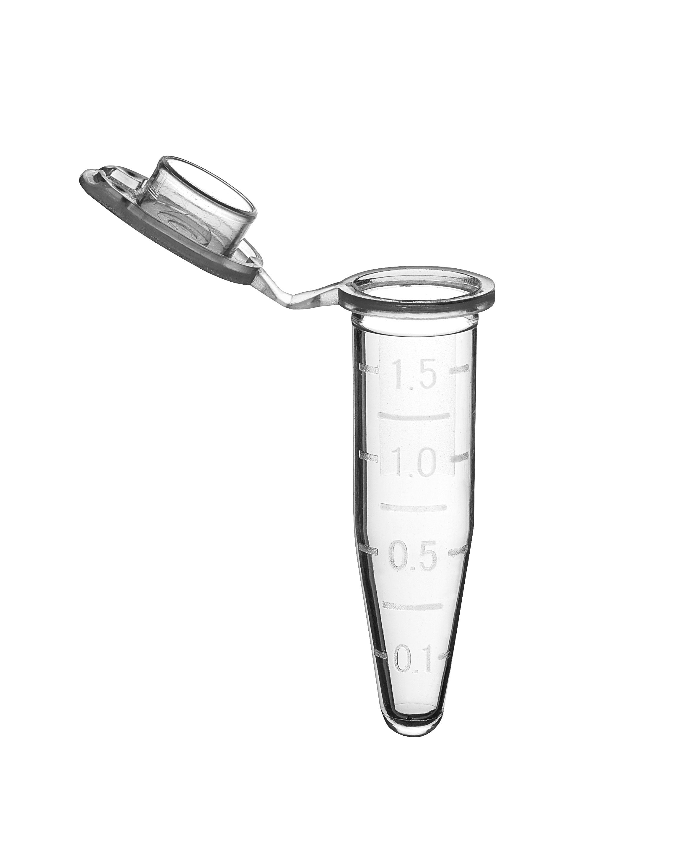 MTC Bio C2000-50, SureSeal Microcentrifuge Tube with Cap, 1.5ml, Clear, Sterile, with Self-Standing Bag, 10 packs of 50 Tubes, 500/pk