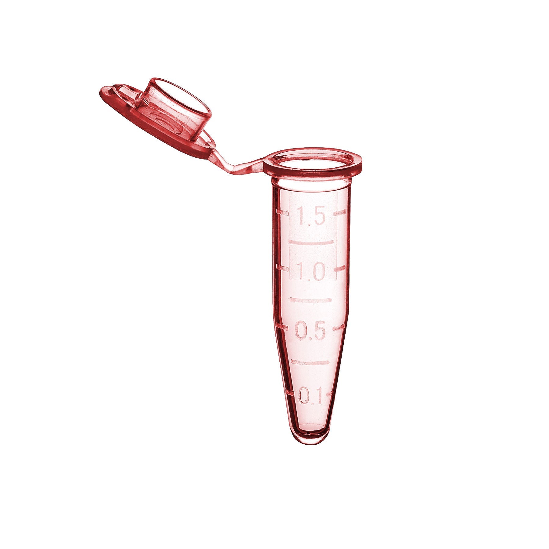 MTC Bio C2000-R, SureSeal Microcentrifuge Tube with Cap, 1.5ml, Red, Sterile, with Self-Standing Bag & Stop-Pops, 500/pk