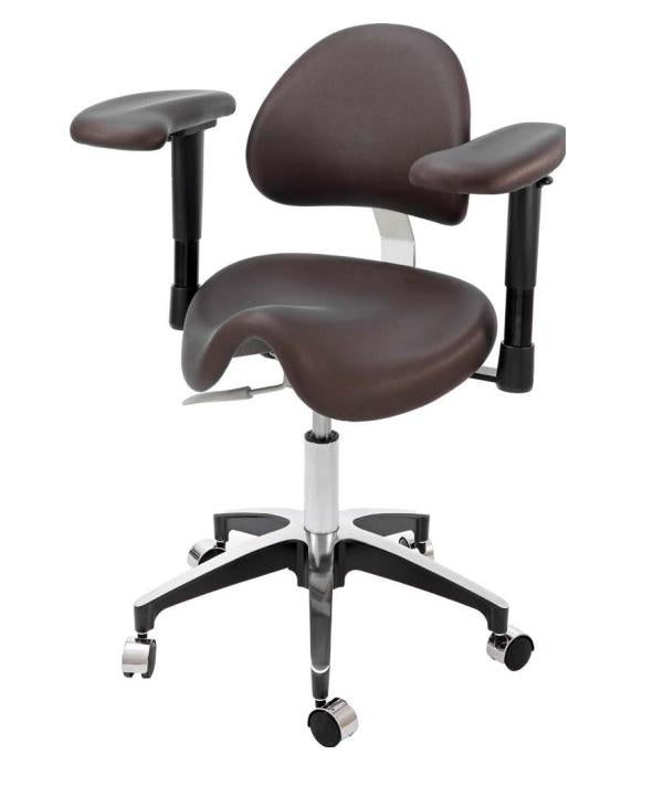 TPC Dental DRSA-7100-DU18 Mirage Mica Saddle Stool with Armrests, Du-18 Taupe with 1 year Warranty