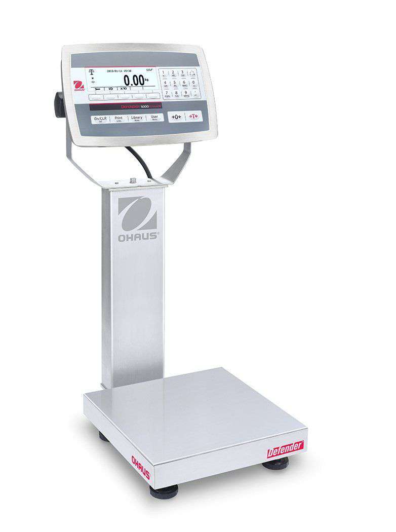 Ohaus D52XW12WQR6 Defender 5000 Washdown Bench Scale, 25 x 0.001 lbs with Warranty