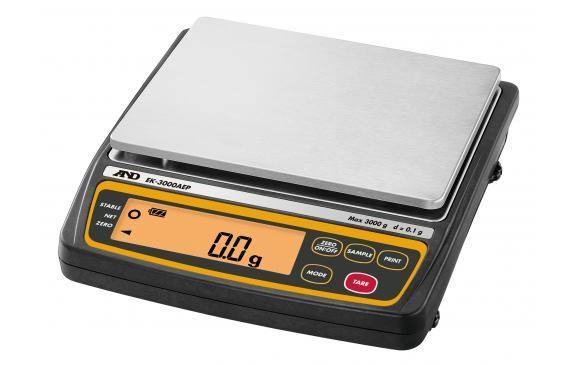 A&D Weighing EK-3000AEP Intrinsically Safe Portable Balance, 3000g x 0.1g with External Calibration