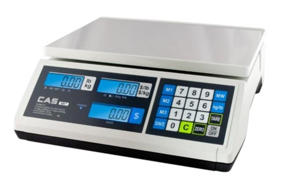 CAS ERJR-30L, 30 x 0.01 lbs, ER Jr Standard Model Price Computing Scale with 1 Year Warranty
