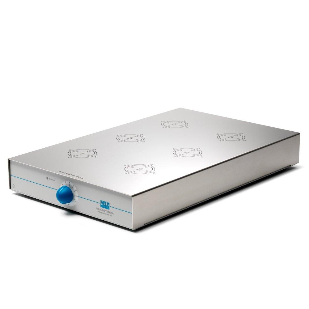 Velp Scientifica F203A0177 Multi-Position Magnetic Stirrer with 6 Positions, 100-240V/50-60Hz with 3 years Warranty