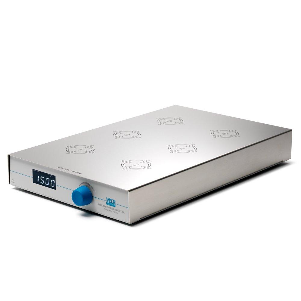 Velp Scientifica F203A0179 Digital Multi-Position Magnetic Stirrer with 6 Positions, 100-240V/50-60Hz with 3 years Warranty
