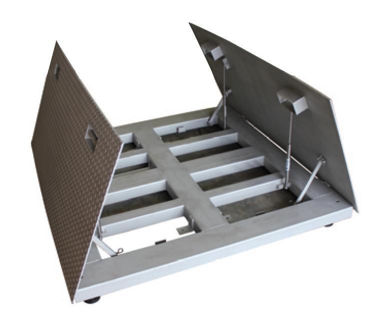 CAS HFS-SSLD-3636-02, 2500 lbs, Stainless Steel Washdown List Deck Floor Scale, 3" x 3"