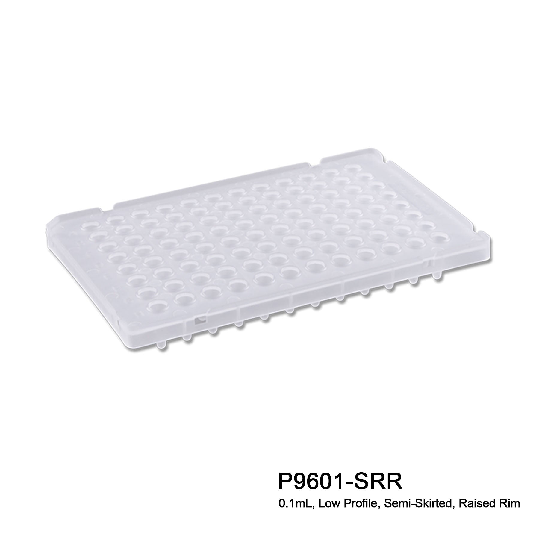 MTC Bio P9601-SRR, PCR Plates 96 x 0.1ml Raised Rim (Low Profile/Fast) Semi Skirted, 50/pk