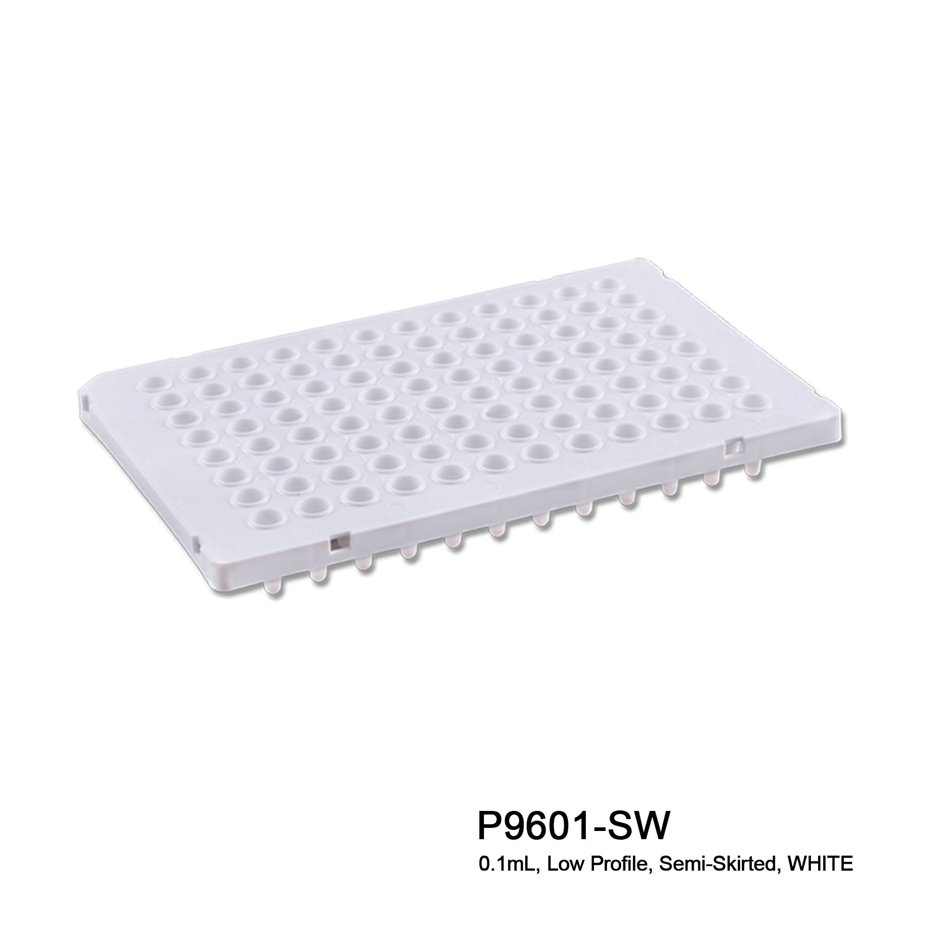MTC Bio P9601-SW, PCR Plates, 96 x 0.1ml (Low Profile/Fast) Semi Skirted, White, 50/pk