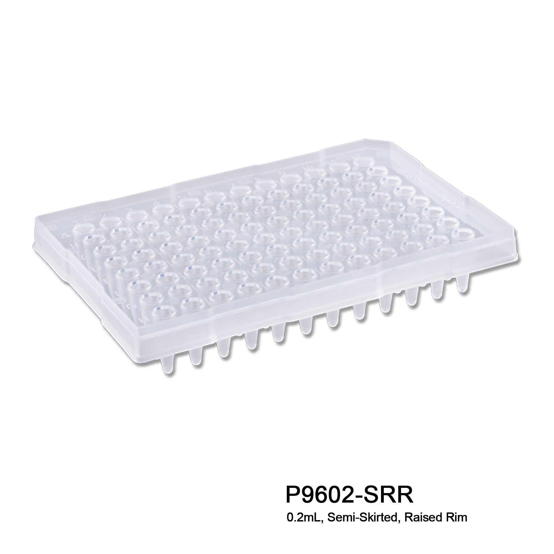MTC Bio P9602-SRR, PCR Plates, Semi Skirted with Raised Rim (Abi), 96 x 0.2ml, 50/pk..