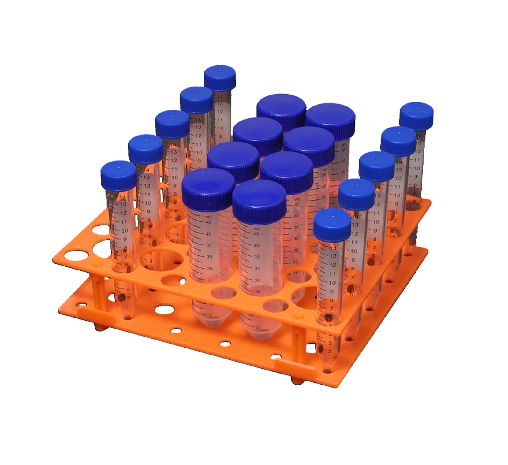 MTC Bio R1070, Rack for 30x15 & 20x50ml (17x20x6Cm), Orange, 5/pk