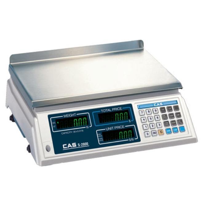 CAS S-2000-30, 30 x 0.01 lbs, S-2000 Price Computing Scale with 2 Year Warranty