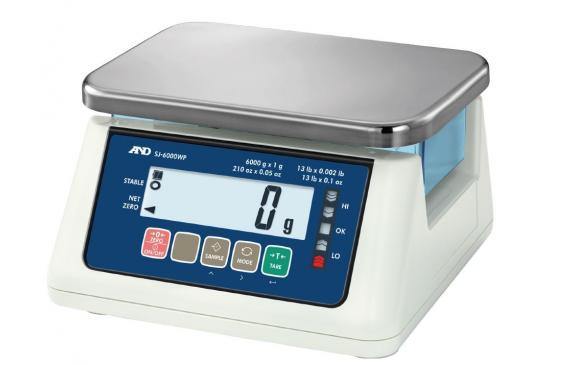A&D Weighing SJ-6000WP 6kg, 0.0002kg, Legal for Trade Washdown Bench Scale
