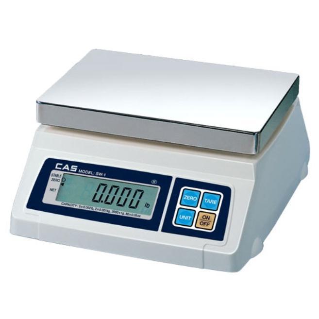 CAS SW-10D, 10 x 0.005 lb, SW-1D Portion Control Scale with Customer Side Display - 1 Year Warranty