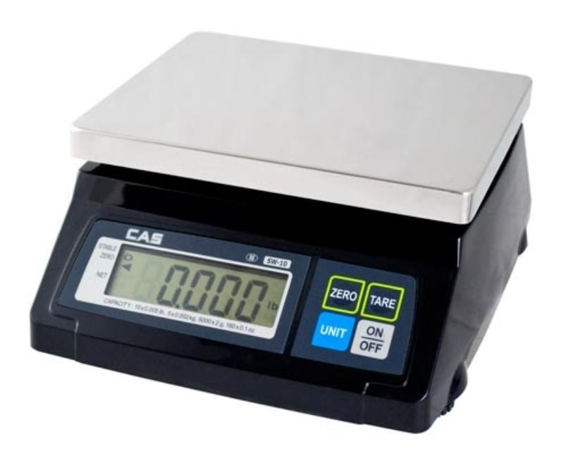 CAS SW-10RS, 10 x 0.005 lbs, SW-RS POS Interface Scale with 1 Year Warranty