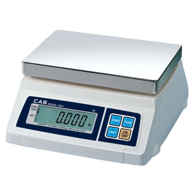 CAS SW-10, 10 x 0.005 lb, SW-1 Portion Control Scale with 1 Year Warranty