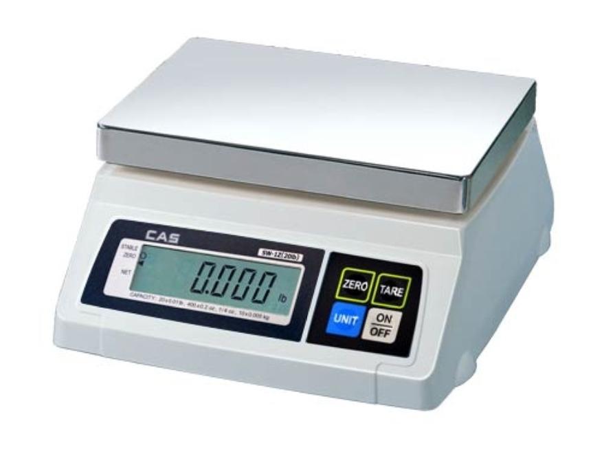 CAS SW-50Z, 50 x 0.02 lb, SW-1Z Portion Control Scale with Decimal & Fraction Modes - 1 Year Warranty