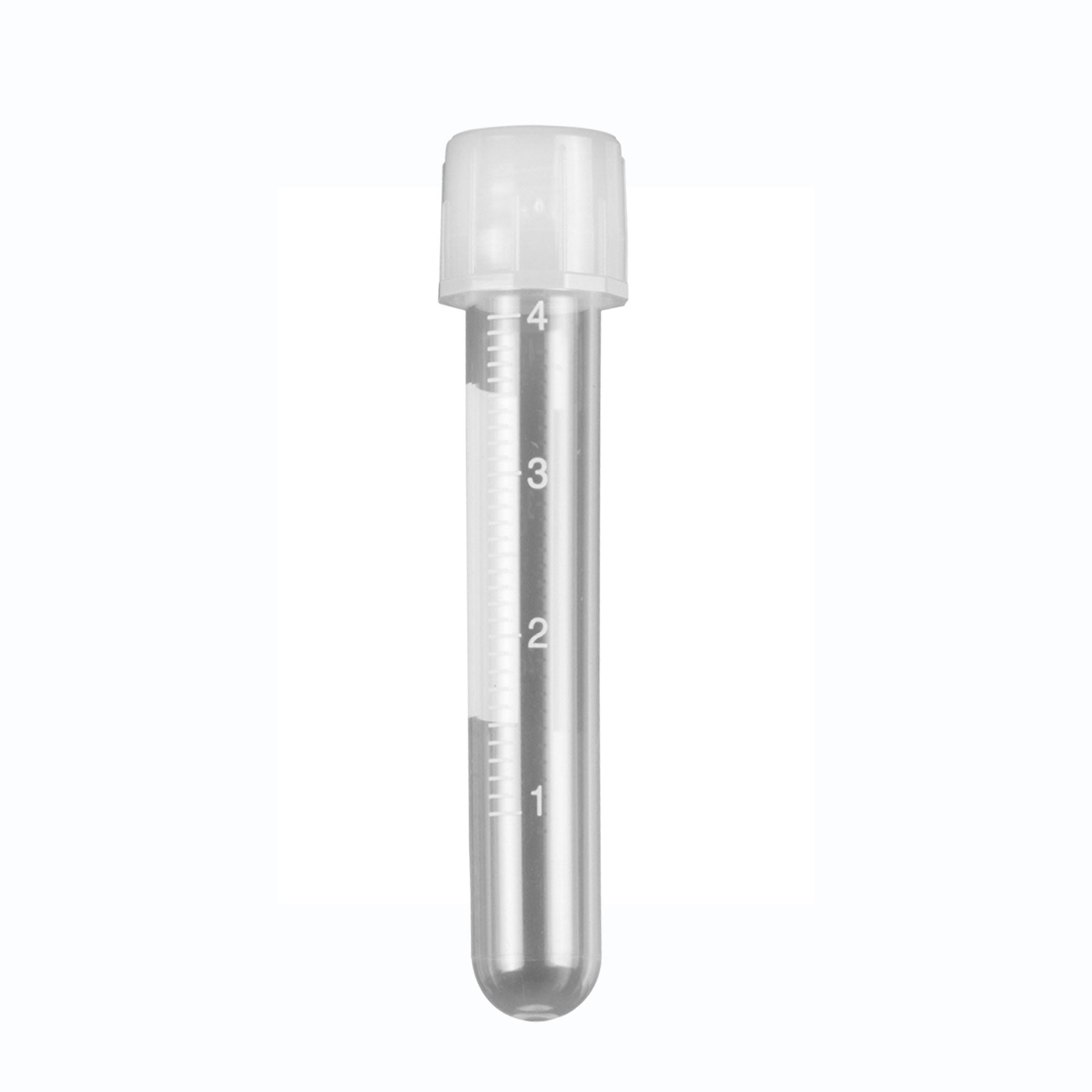 MTC Bio T8730, DuoClick Culture Tube, 5ml, 12 X 75Mm, PP, with Attached 2-Position Screw-Cap, Printed Graduations, Sterile, 20 Bags Of 25 Tubes, 500/Case