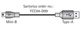 Sartorius YCC04-D09 Data cable, mini USB|USB A with Warranty