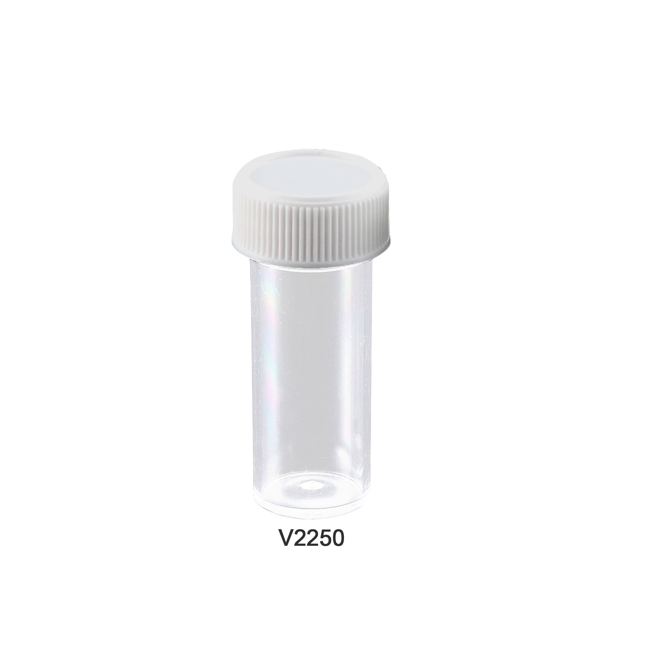MTC Bio V2250, Specimen/Transport Vial, 17x50mm, 7ml, Ps, Non-Graduated, with Attached Screw-Cap, Non-Sterile, Ce, Non-Toxic, Bulk Pack of 700