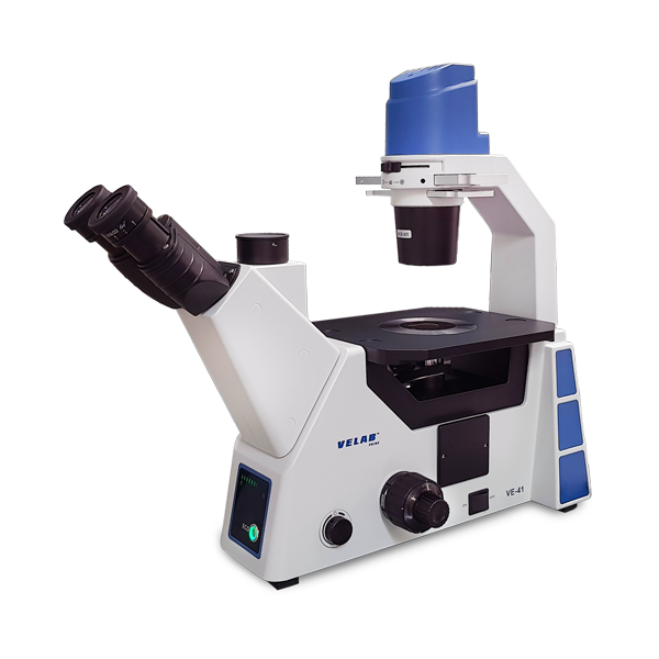Velab VE-41 Trinocular Inverted Microscope with Pahse Contrast Kit - 10 Year Warranty