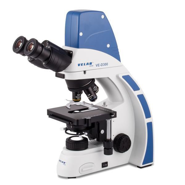 Velab VE-D300 Digital Biological Binocular Microscope with Plan Achromatic Objectives - 10 Year Warranty