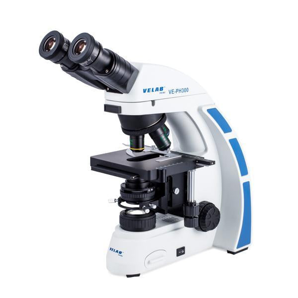 Velab VE-PH300 Biological Binocular Microscope with Phase Contrast Kit - 10 Year Warranty